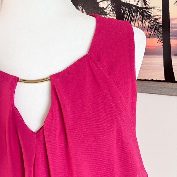 Women’s New York & Company Tank Top | Bright Pink | Ruffle | Dressy | Medium - Picture 5 of 8